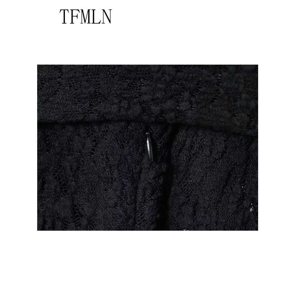 TFMLN 2025 New Women Lace Off Shoulder Elegant Ladies Full Sleeve Solid Slim Party Dress Sexy Side Zipper Long Dresses C260312