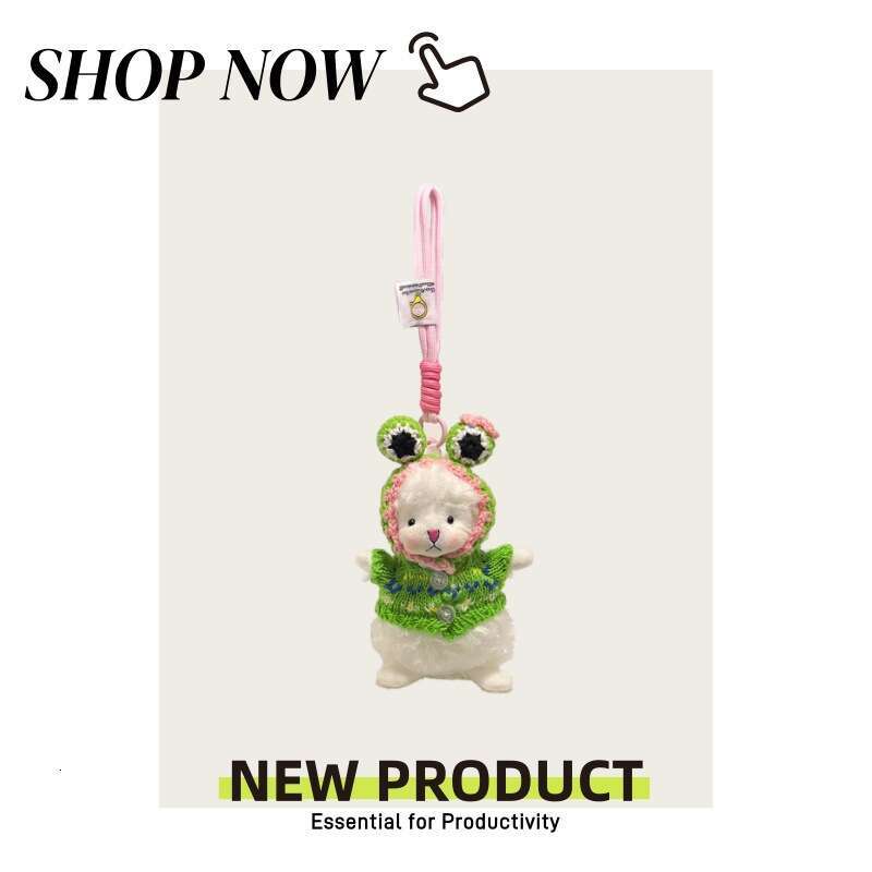 Green Hooded Small Wool Plush Cartoon Doll Pendant Bag Decoration Gift for Girlfriends