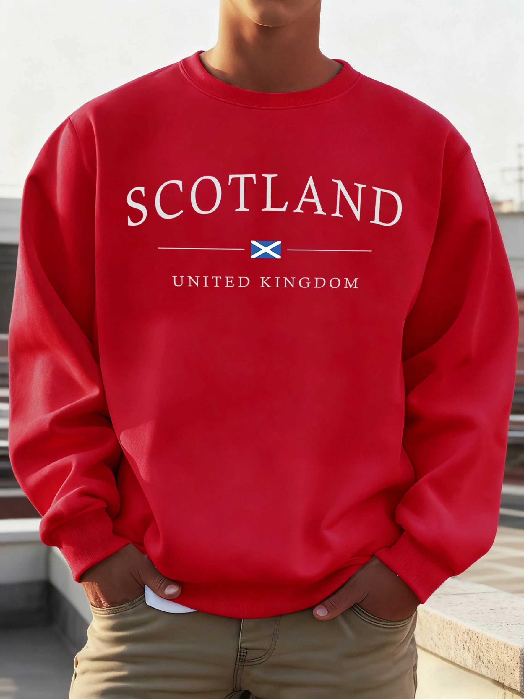 Scotland United Kingdom Prints Sweatshirts Men Fleece Soft Pullovers Street Oversize Sportswear Autumn Casual Unisex Clothes M260312