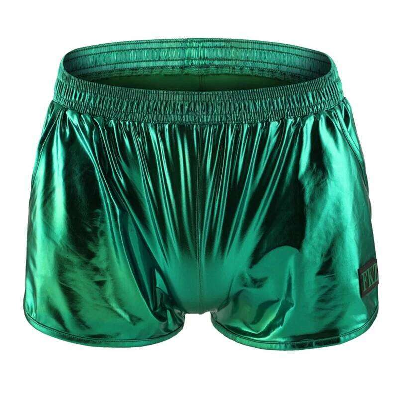 Mens Board Shorts Swimming Trunks Low RiseBikini Swimwear Faux Leather Beachwear Surfing Pants Z260312