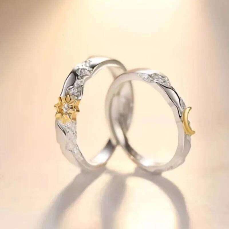 2pcs Couple 925 Sterling Silver Rings Sparkly Zircon for Women and Men Superior Luxury Wedding Jewelry Anniversary Gift Anillos W260311