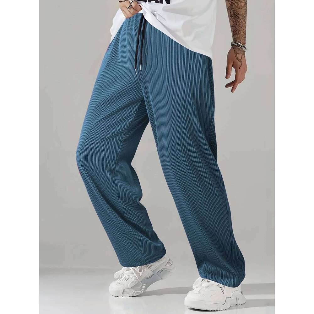 Fashionable high street anti-wrinkle non-iron stretchable men's hip-hop rock gradient color straight-leg pants