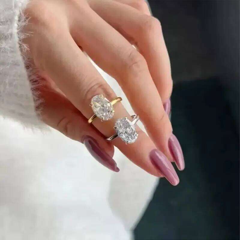 2025 Fashionable and versatile Oval Cut Zirconia Rings for Women Simple Design Wedding Engagement Promise Accessories Jewelry H260312