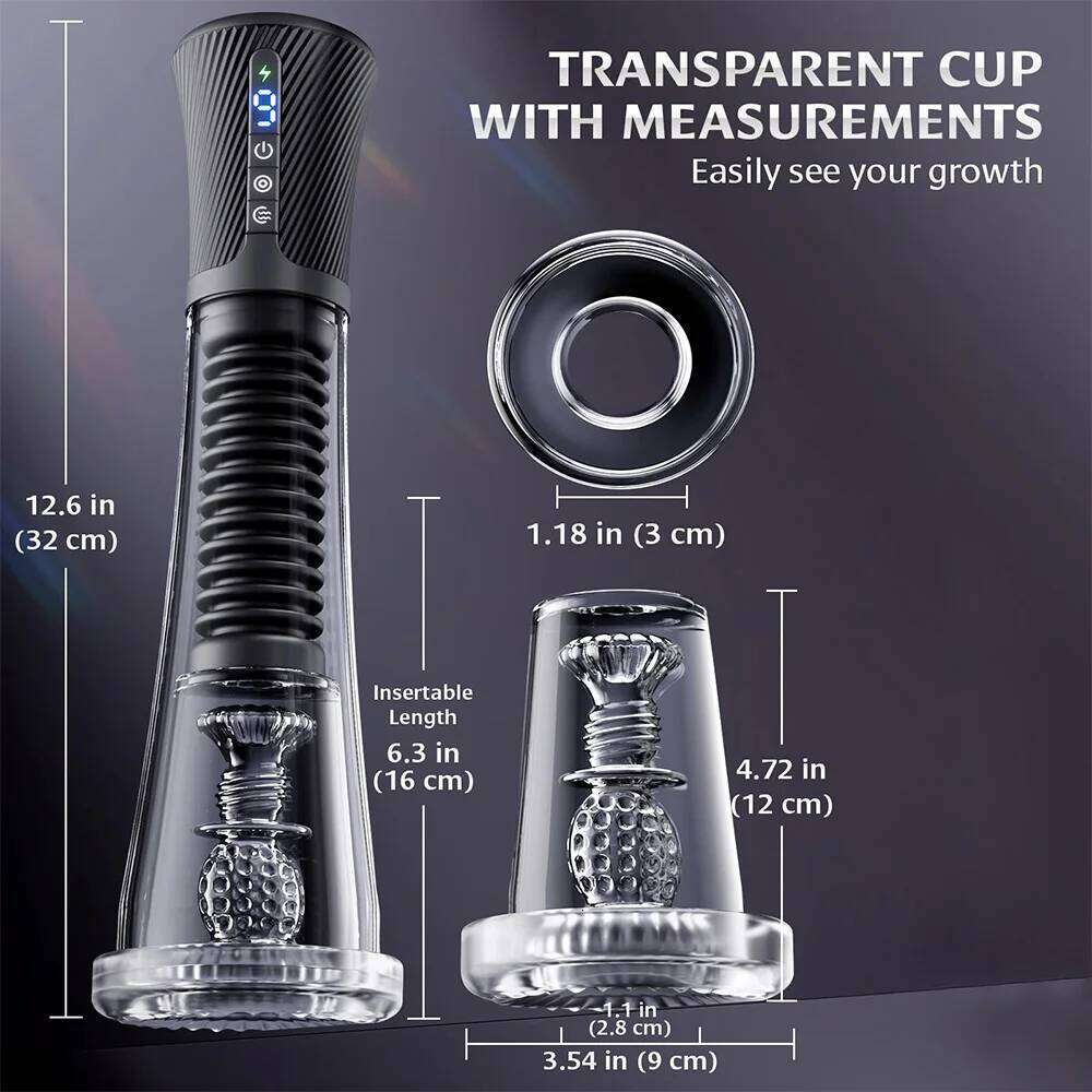 Masturbator Penis Pump Enlarger Transparent Visual Male Sex Toys for Men APP Control Vibrating Vacuum Suction Glans Trainer Z260311
