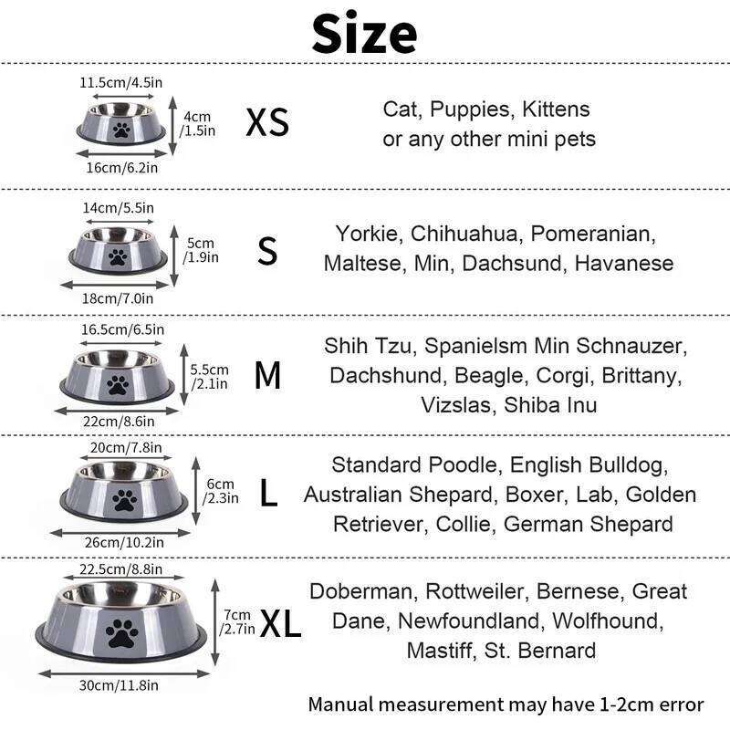 Stainless Steel Cat Dog Multi-Specification Anti-fall Food Bowl Feeding Pet Supplies 26Y0312