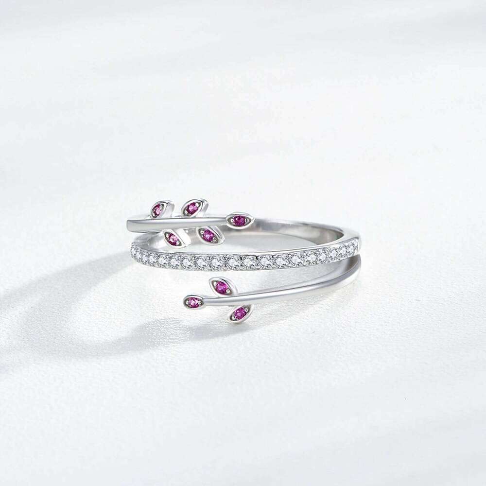 Ailmay Solid 925 Sterling Silver Fashion Charm Leaves Sparkling CZ Finger Ring For Women Wedding Engagement Fine Female Jewelry H260312