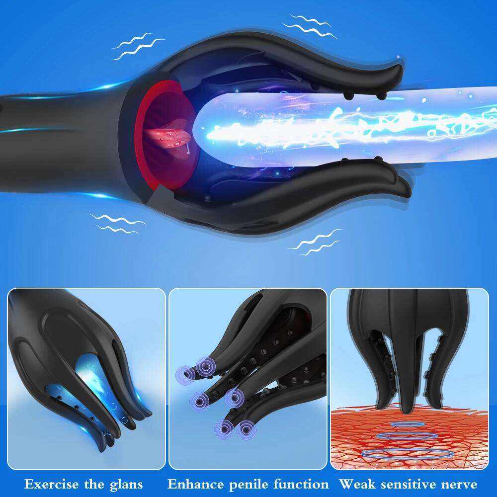 Glans Trainer for Men Powerful Vibrating Penis G Spot Masturbator Soft Fingertip Prolong Endurance Massage Vibrator Erotic Toys Z260311