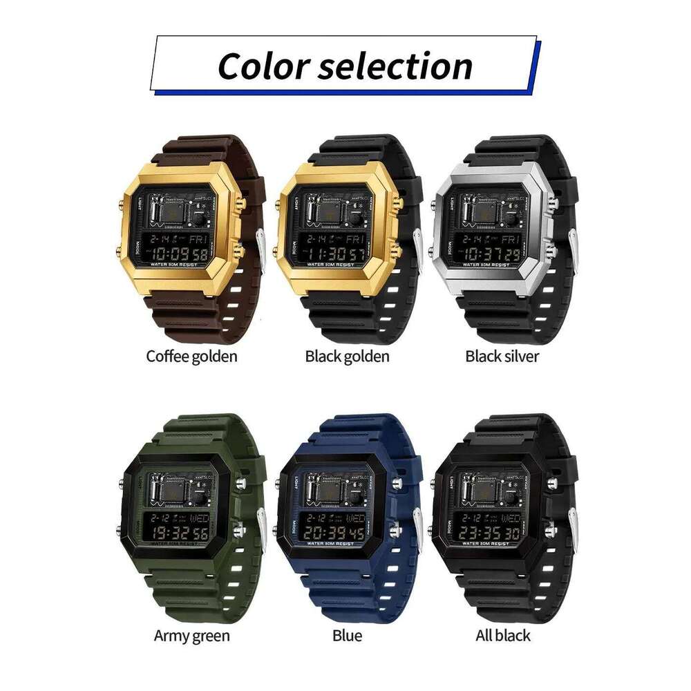 SANDAD Top Brand 6216 Alarm Clock Men's Electronic Square Multi functional Countdown Watch