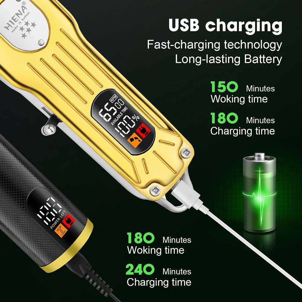 hair cutter Hair Clipper Set for Men Professional Salon-Grade Electric Clippers Digital Display USB Rechargeable New Year Gift C260312
