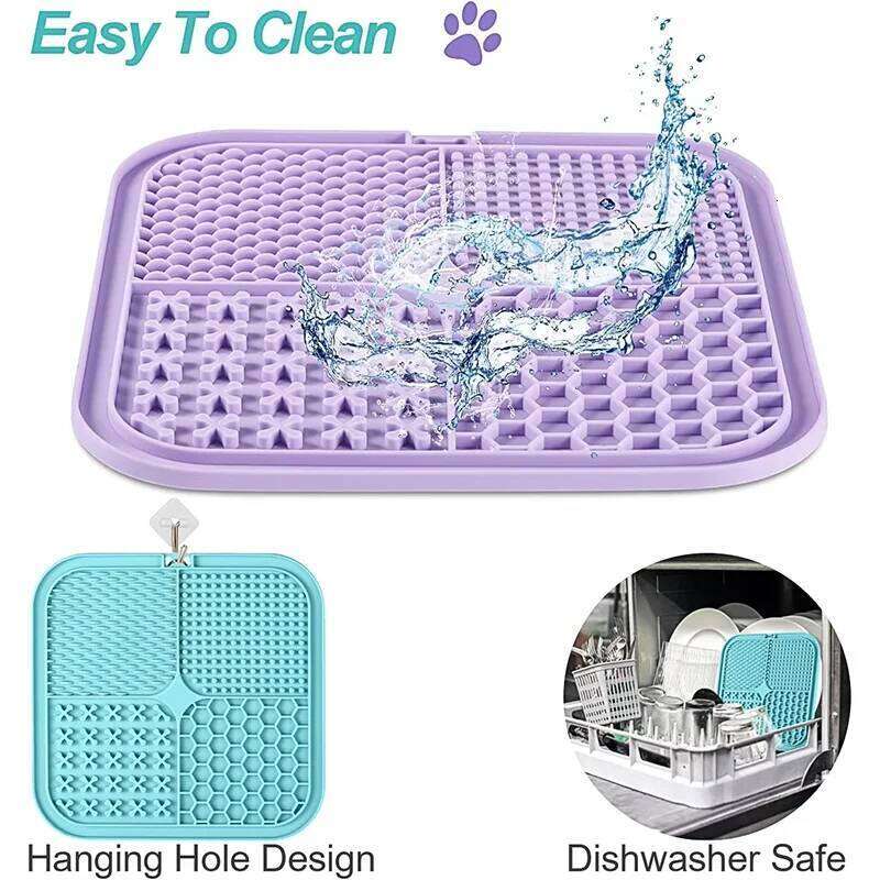 Plate, Silicone Pet Tableware Bowl, Suction Cup, Dog Licking Pad, Slow Food 26Y0312