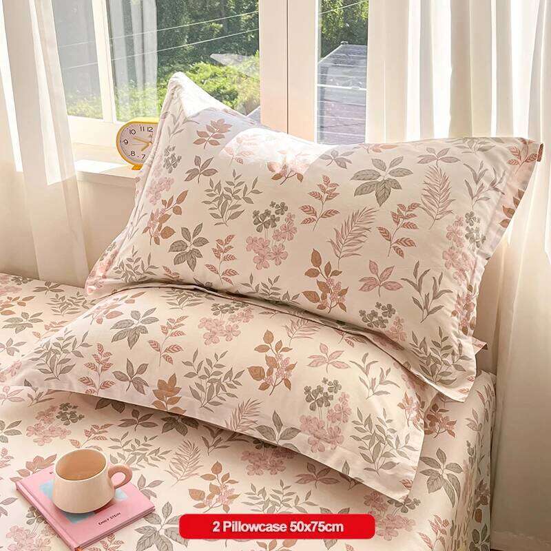 100% Cotton - Floral Print, Breathable Sweat-Absorbent Bedding Set 1 Duvet Cover 2 Pillowcases H260312