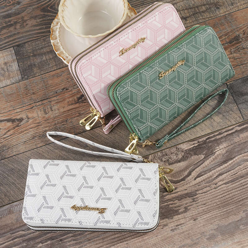 Luxury fashion wallet New INS Style Women S Wallet With Print Double Zipper Multiple Card Slots Wrist Strap Fashionable And Innovative Long Storage Cl