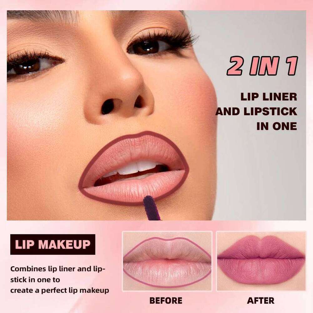 QIBEST 5 Colors Lipstick Lipliner Nude Soft Matte Lip Liner Pen Non-Drying Waterproof Plumping Outline The Lips Contour Makeup W260311