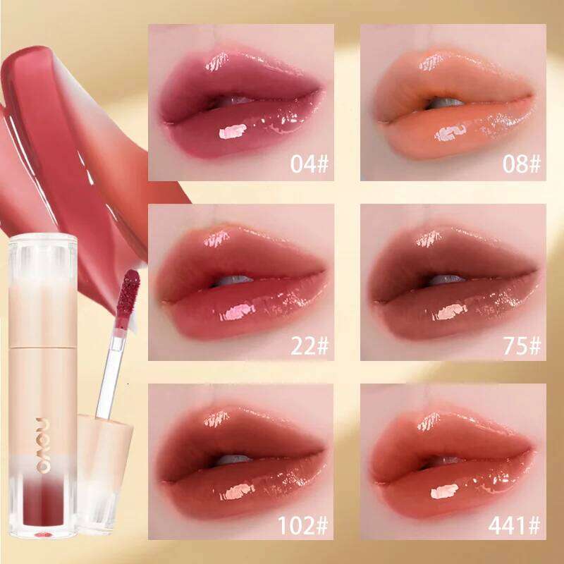 Mirror Water Gloss Gloss, Long Lasting Waterproof Moisturizing Shimmer Jelly Lip Glaze, Non-Sticky, Lightweight, Highpigment W260311