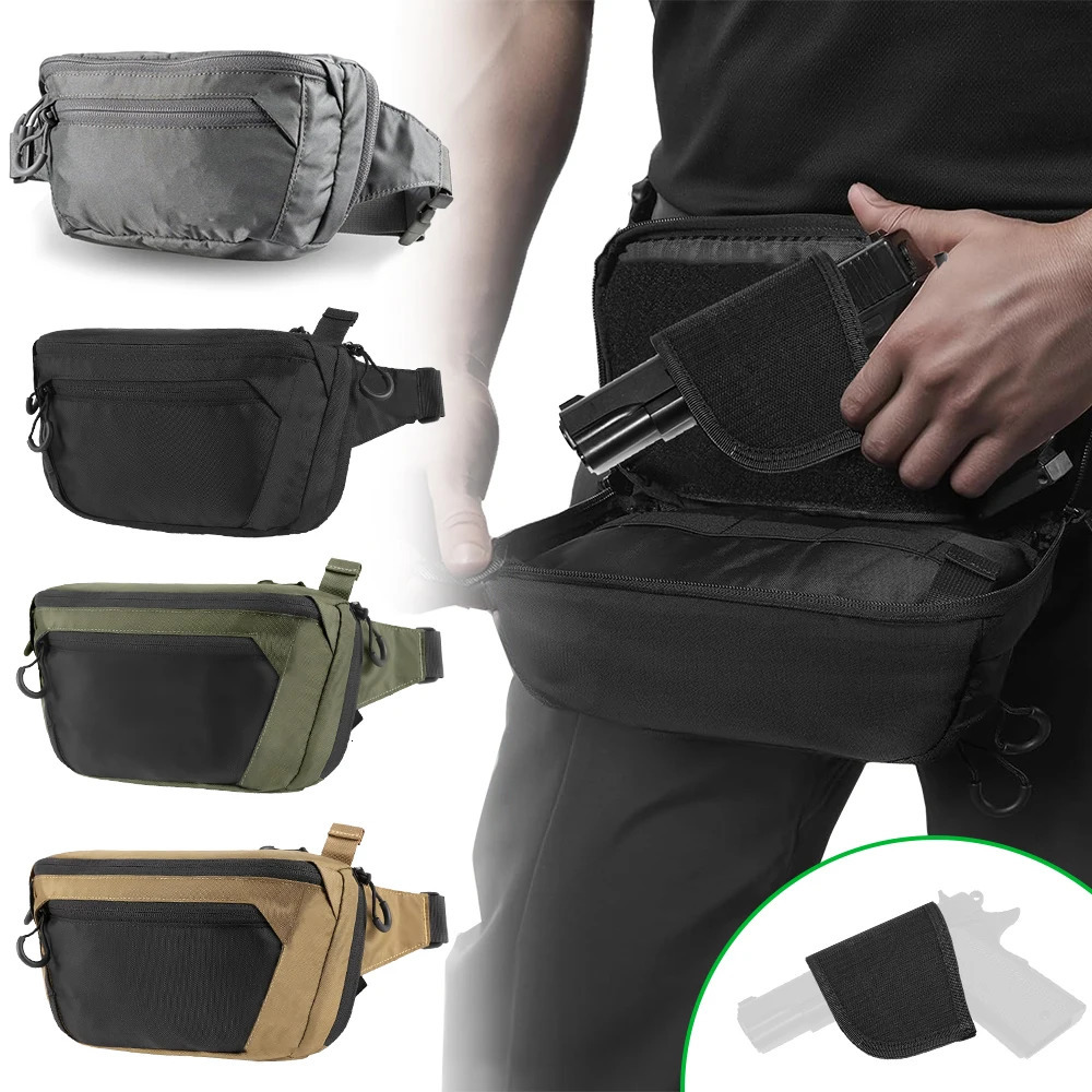 Tactical Waist Bag Concealed Carry Gun Bag Quick Access Handgun Bag Adjustable Waist Belt Fanny Pack with Gun Holster Outdoor 260311