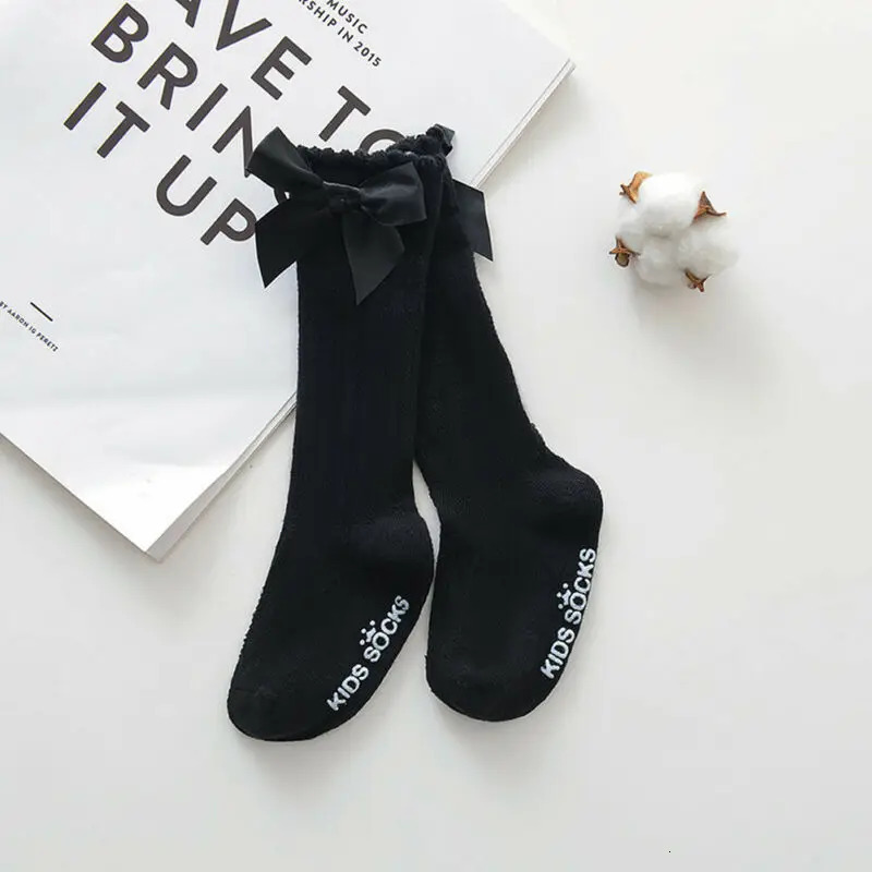 Baby Summer Clothing Kids Toddlers Girls Big Bow Knee High Long Soft Cotton Lace Socks Bowknot 100 260311