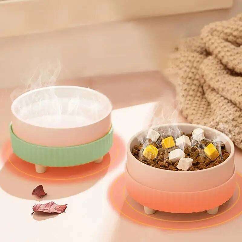 Heated Rechargeable Pet Heating Noiseless Ceramic Bowl Cat Water Fountain Animal Drinking Dispenser 26Y0312