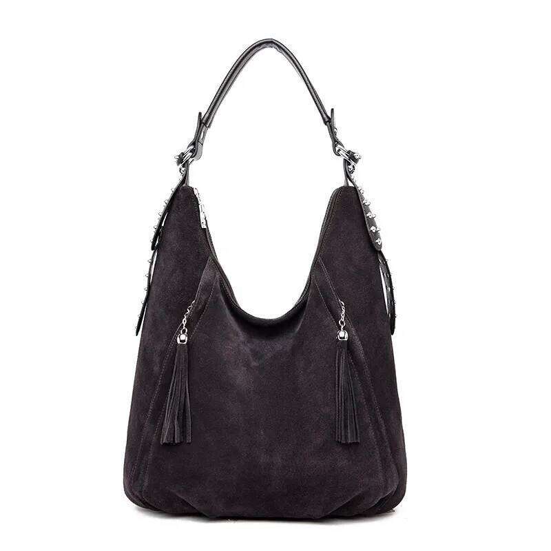 High Quality Soft Genuine Suede Women Tote Bags Large Capacity Female Shoulder Crossbody Bag Luxury Handbags Purses A Main XIU LAI SI
