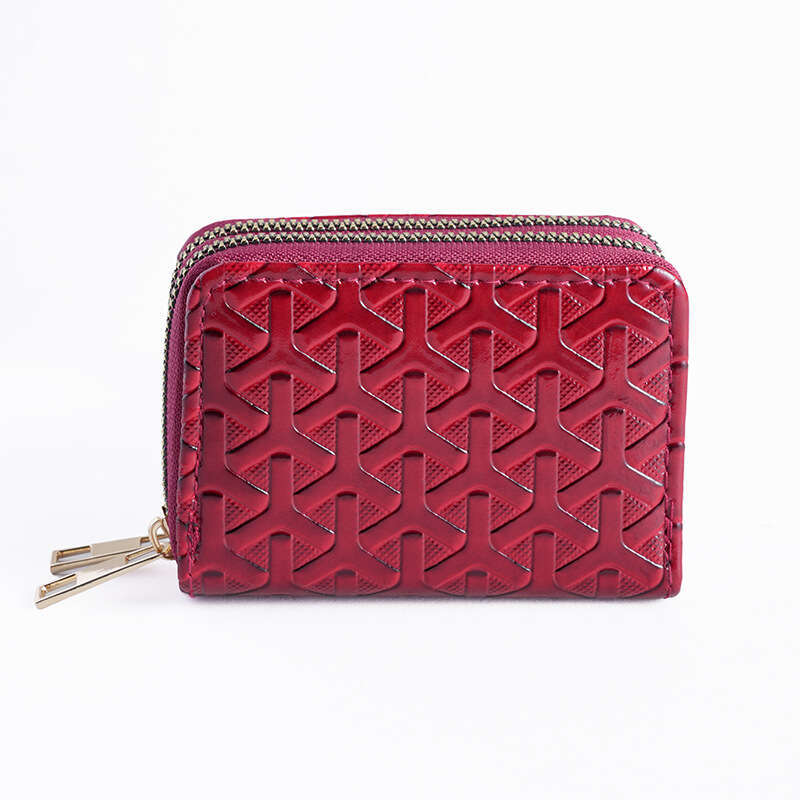 Luxury fashion wallet New Women S Wallet Short Style Multi Card Slot Double Zipper Versatile Fashionable Solid Color Herringbone Pattern Coin Purse An