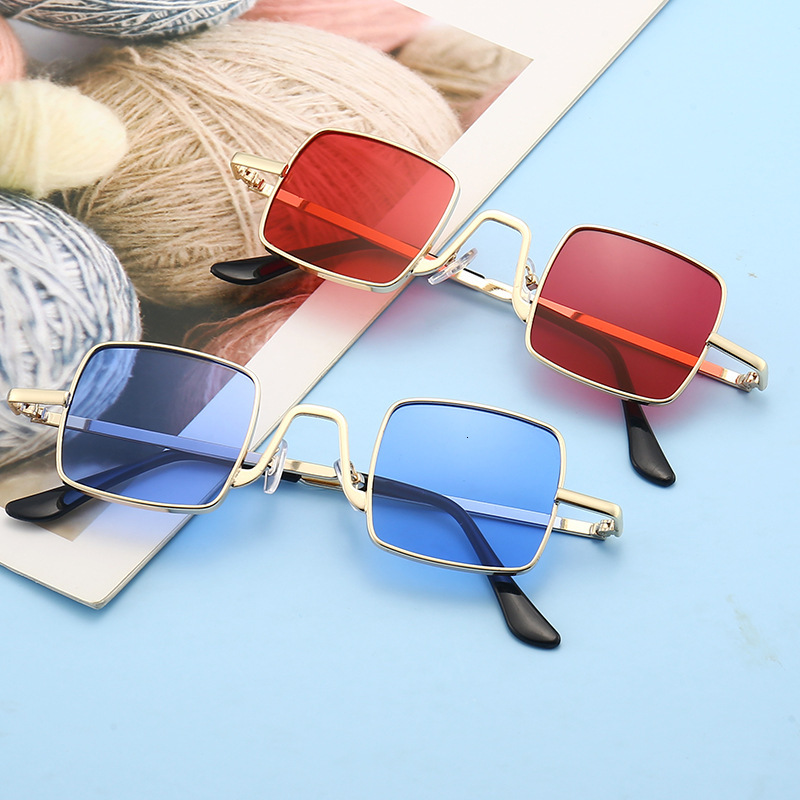 Small-frame square popular on TikTok, street style sunglasses, small prince glasses, UV400 light-colored sunglasses