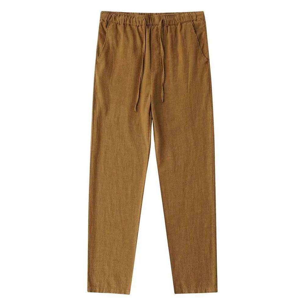 Casual Linen Pants Men Wide Leg Lightweight Baggy Cotton Sweatpants Male Sport Jogger Straight Work Trousers