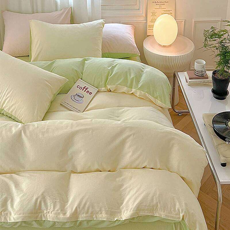 Four piece of 100% pure cotton down double layer skin friendly duvet cover set, comfortable pillowcase set H260312
