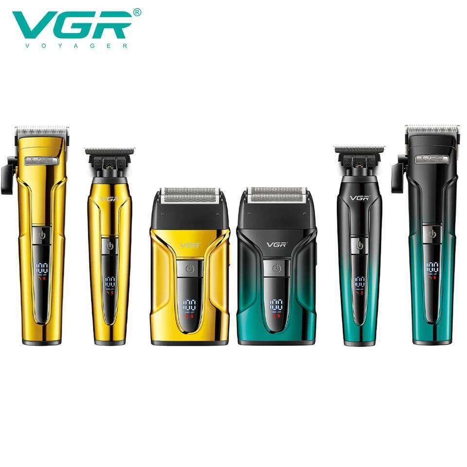 VGR 3-in-1 Hair Trimming Set Professional High end Electric Push Clipper Oil Head Carving Pusher LED Reciprocating Shaver V-694 C260312