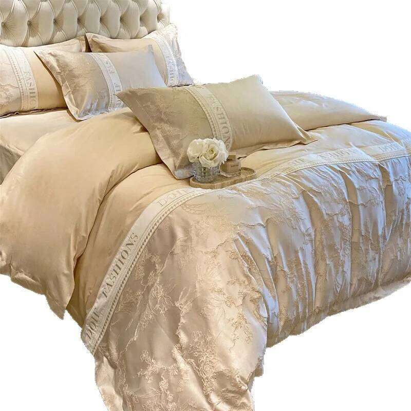 Light 60 skin-friendly cotton four-piece set, high-end quilt cover, bed sheet, mattress, bedding H260312