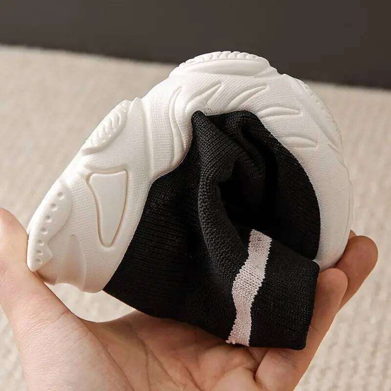 Kids Knitted Sock Fashion High Top Breathable Sneakers for Boy Girl Slip on Ankle Boots Non-slip Casual Sports Shoes Tenis H260312