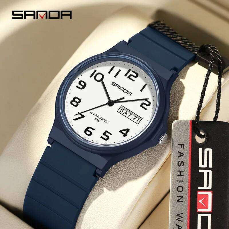 SANDA 9072 Fashion Resistant Outdoor Sport Wristwatch for Boy and Girl Best Gift Student Quartz Watch Simple Light