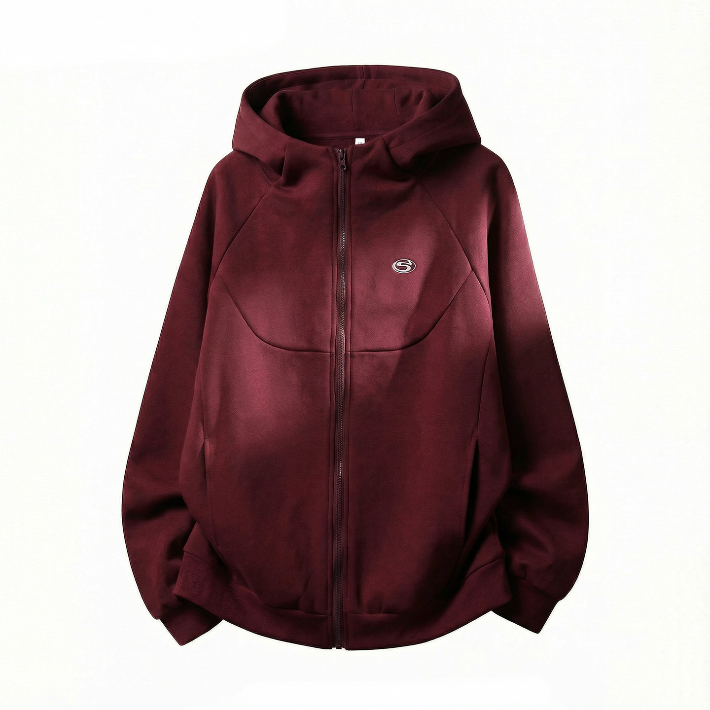 400G Heavyweight Cardigan Hooded Sweatshirt Designer Hoodie Men's Structured Split Short Wide Boxy Hoodie Color Block Embroidery Style Jacket