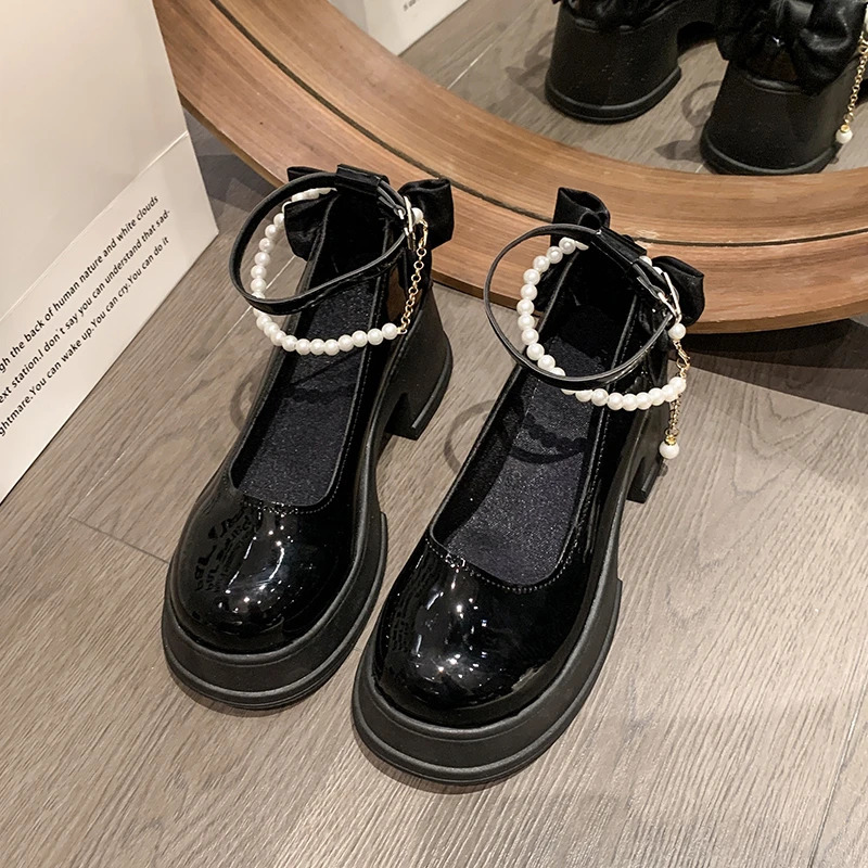 SpringSummer High Heels with Skirts Pearl Buckles Mary Jane Business Shoes Banquet Casual for Women 260306