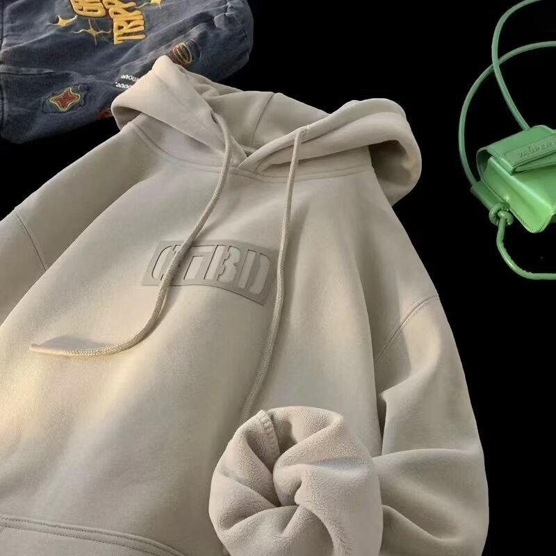 Trendy Brand Hooded Sweatshirt For Men Spring Autumn Winter New Style Loose Fit Fleece-lined Couple's Jacket Men's Designer Hoodie Long-slee