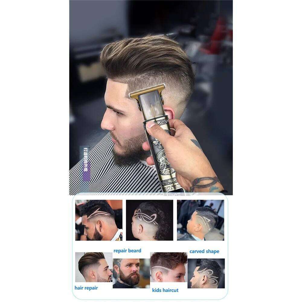 Barber T9 Upgraded LCD Rechargeable Retro Oil Head Carving Electric Push Shear Pubic Hair Clipper Machine for Women C260312