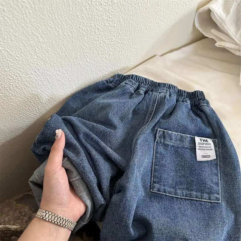 Autumn Kids Denim Pants Loose Fit Jeans for Boys And Girls Casual Trendy Outdoor Clothing 27T Baby Childrens 260311