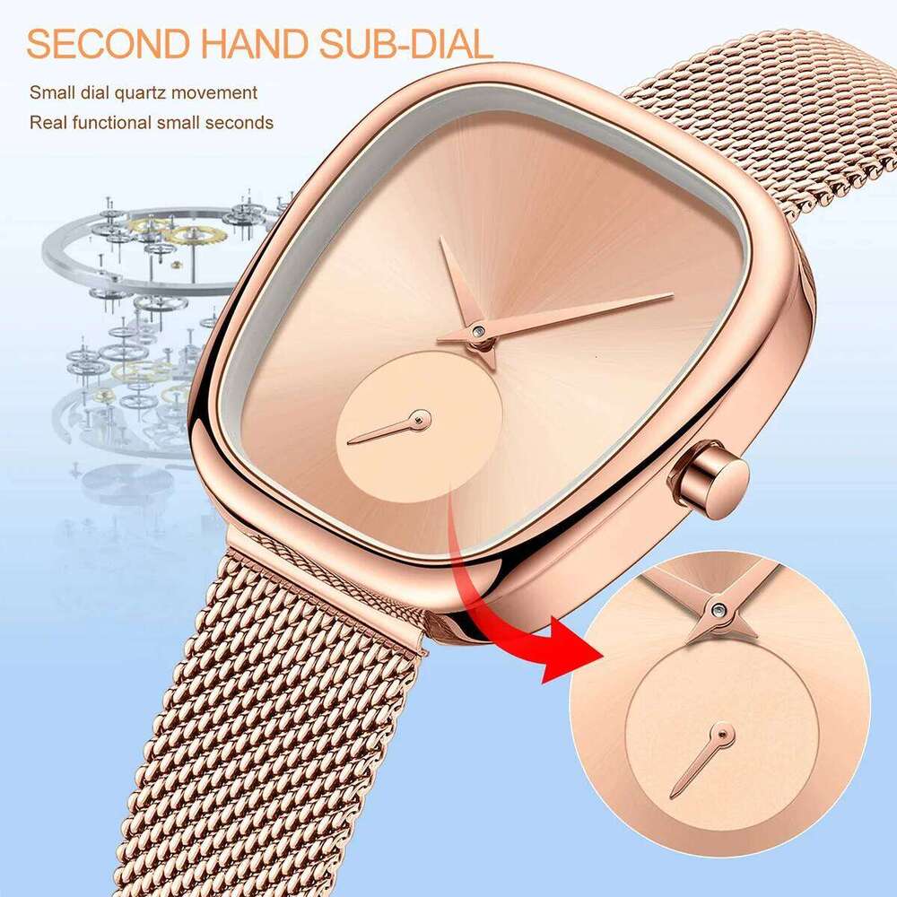 Hannah Martin Luxury Fashion Elegant Ladies Waterproof for Woman Mesh Stainless Steel Quartz Gift Women Watch Reloj