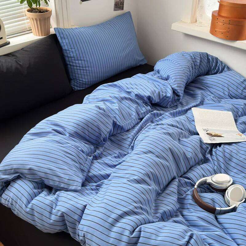 Bed Linen Sheets Duvet Cover Set All-season Universal Skin-friendly Moisture-absorbent Washable Cotton Jacquard Four-piece H260312