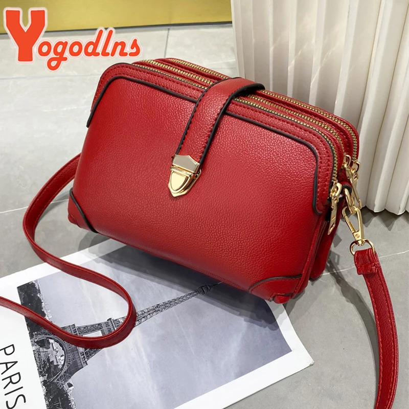Yogodlns Fashion Phone Shoulder Bag Women PU leather Crossbody Casual Small Square Solid Color Messenger Handbag Purses 260227