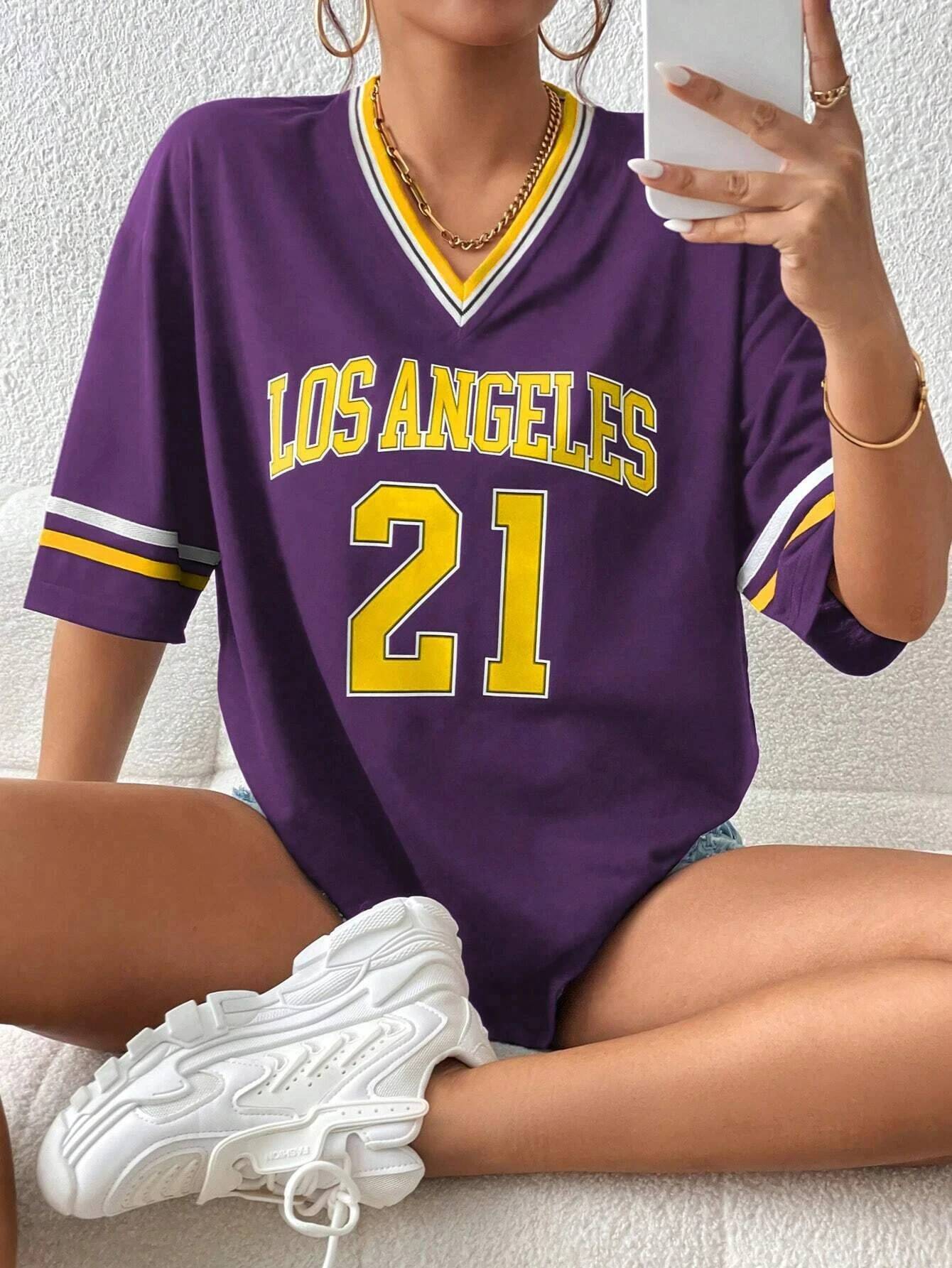 2025 Angeles print men's short sleeve casual simple t-shirt basic fashion summer women's sport t-shirts tops ddmythur