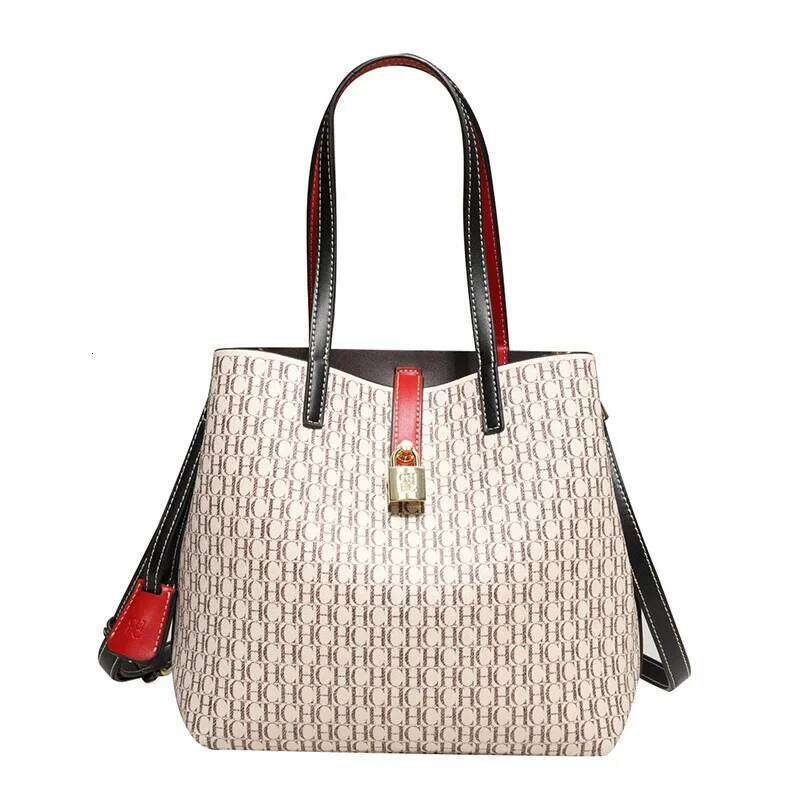 CH Large Capacity Handbag Daily Commuting High-End Versatile PU Material Letter Printed Design Women's Crossbody Bag