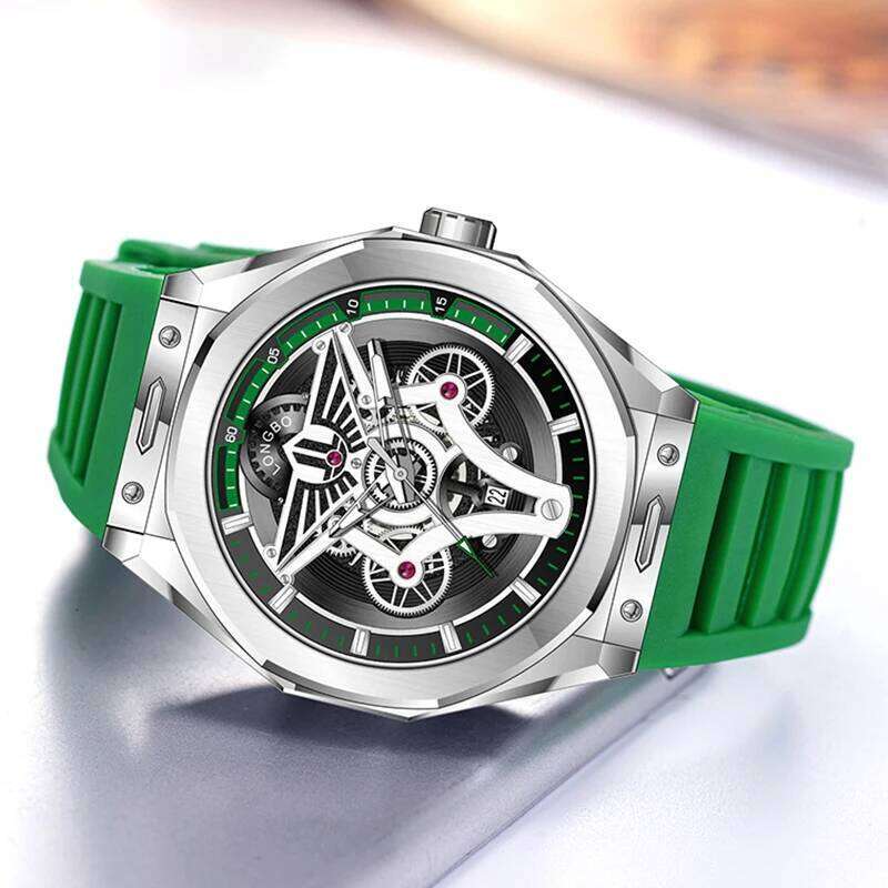 New Fashionable Trendy Watche Luminous Calendar Function Silicone Strap Waterproof Men's Quartz Watch relojes para hombres