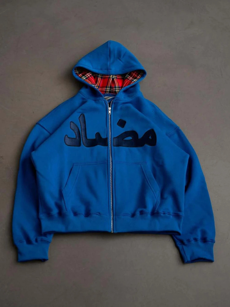 autumn and winter personalized printed hoodie y2k street casual hip-hop cardigan zipper jacket 260311