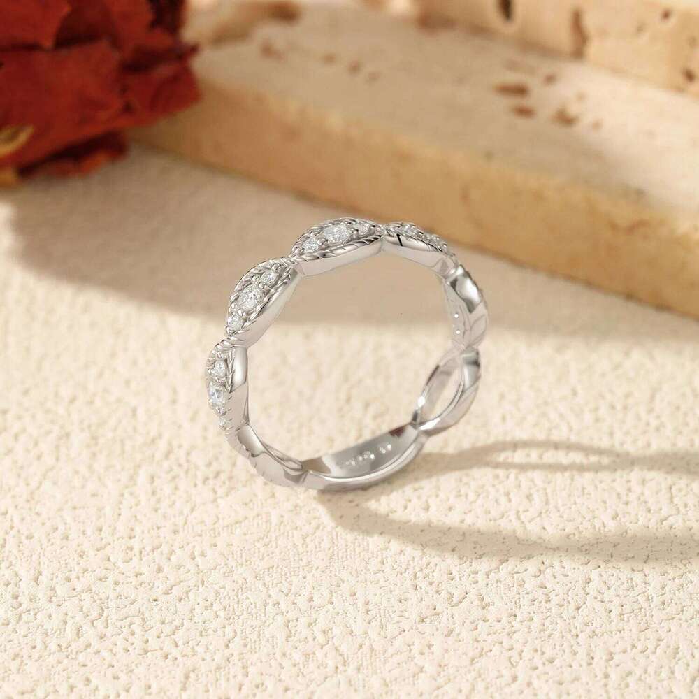 MODIAN D Color Moissanite 925 Sterling Silver Retro Twist Line Geometric Finger Rings For Women Fine Jewelry H260312