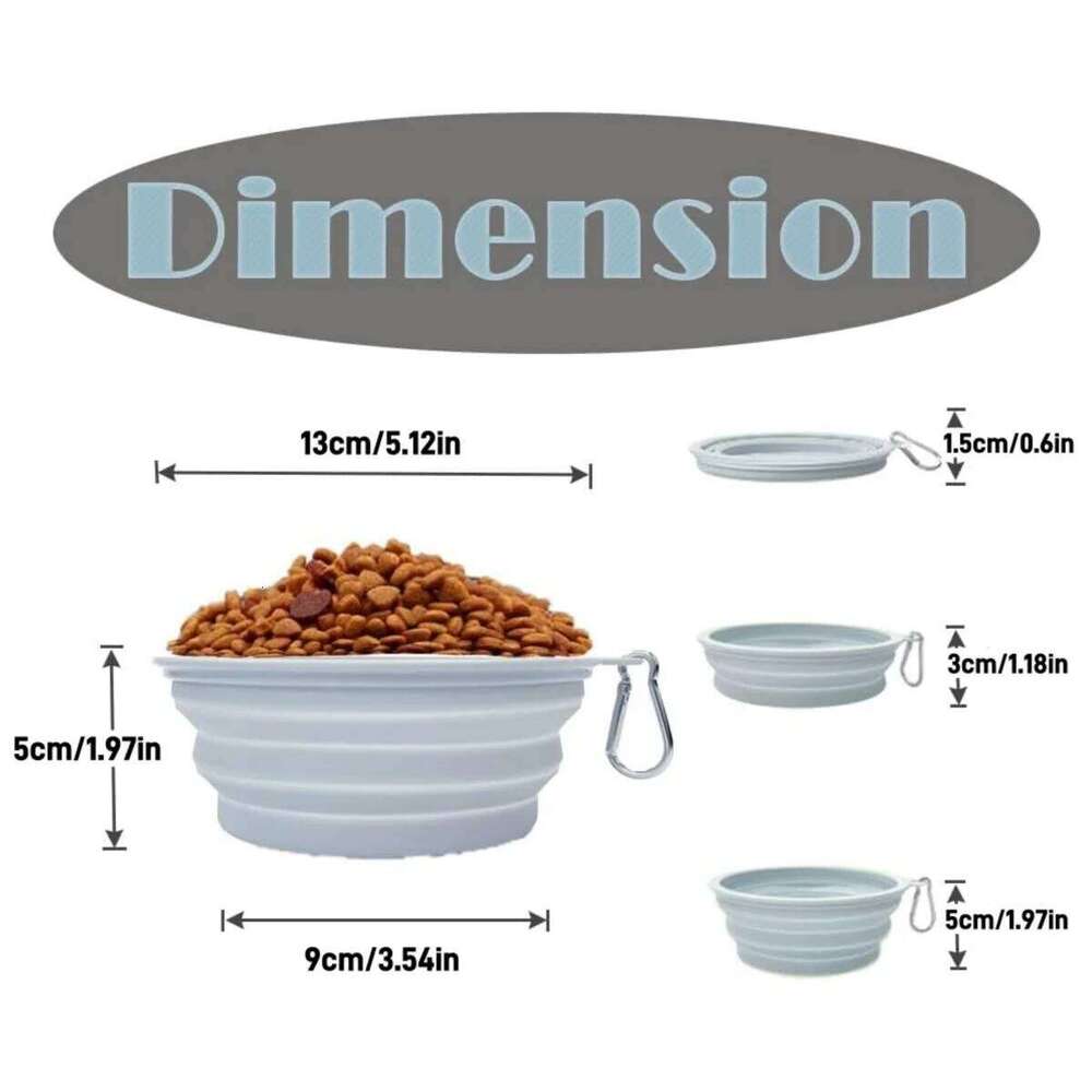 1 pc Collapsible 350ml, travel water with buckle, silicone portable food bowl suitable for cat and dog wa 26Y0312