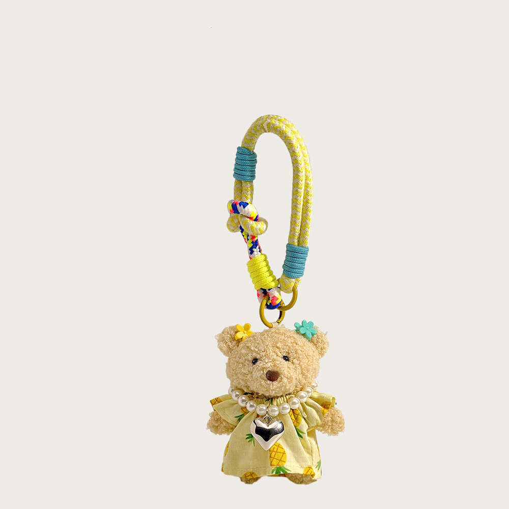 Dopamine Pink Bear Plush Cute Girl Small Doll Pendant Bag Hanging Ornament Best Friend Gift