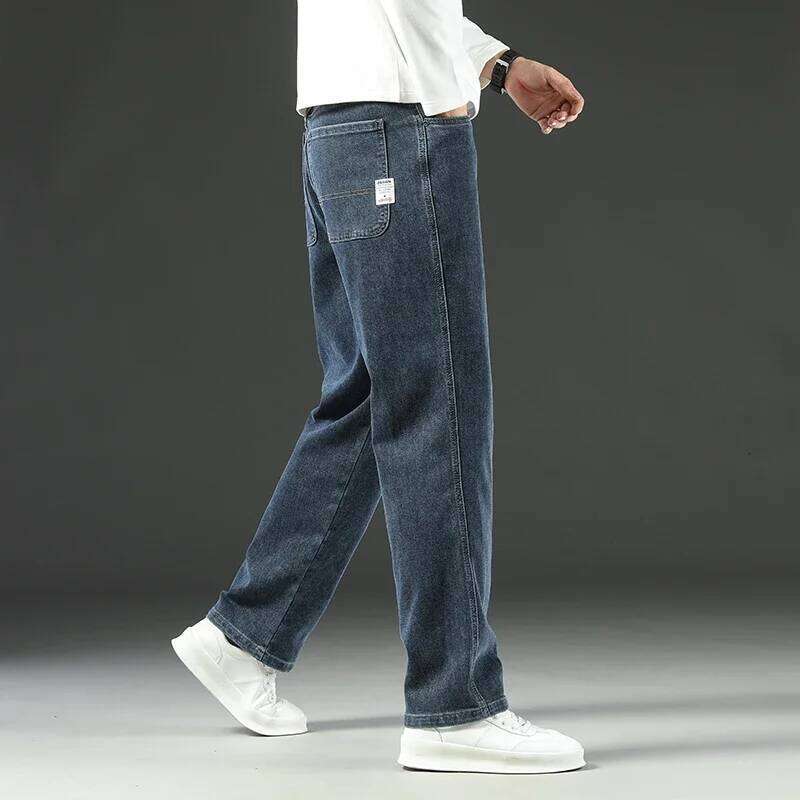 New Style Y2 Spring and Autumn Loose Jeans Baggy Straight Wide Leg Business Casual Pants Brand Men's Clothing 26Y0312