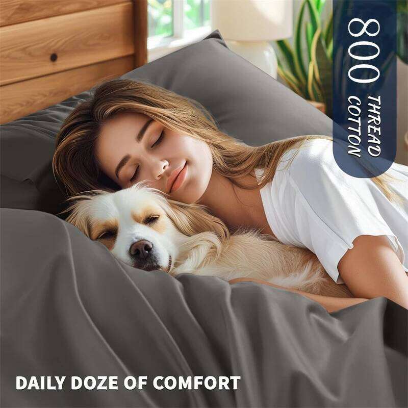 Organic Egyptian Cotton Bedding Set with Duvet Cover Bed Sheet Pillowcase 800 Thread Count Bedsheet 5-Star Hotel Quality H260312