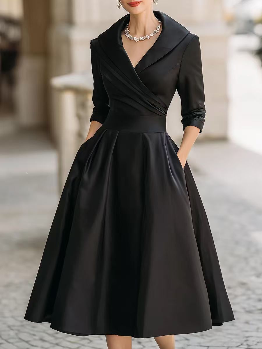 2025 Womens Elegant Formal Slim-Fit Long-Sleeve Dress