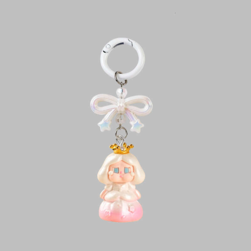 Creative resin new pearlescent crying baby princess keychain pocket pendant cute bell for backpacks and cars wholesale strawberry