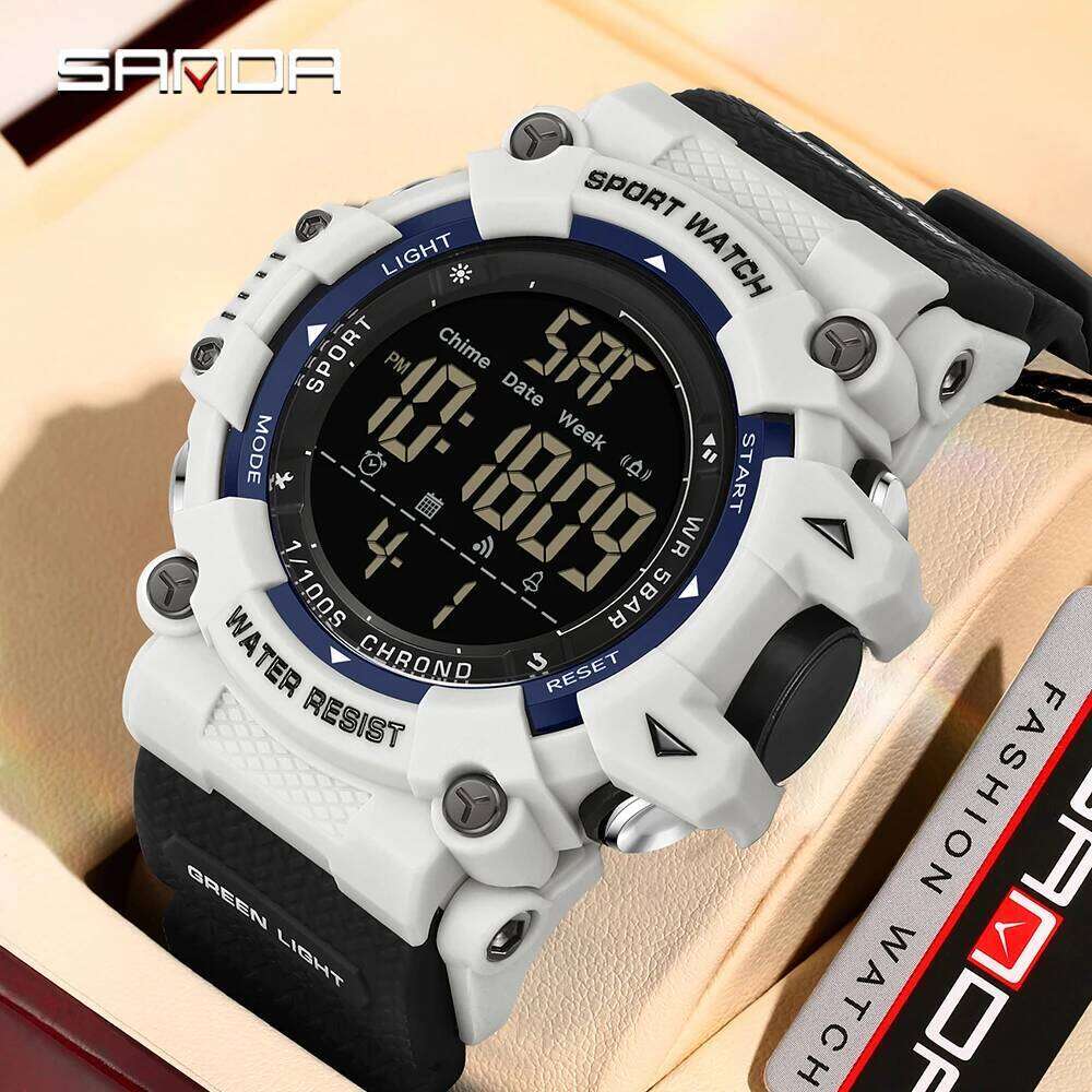 Fashion SANDA 6290 Sports Night Light LED Countdown Alarm Clock Student Electronic Watch 2025